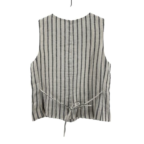 J.Crew Beige Linen Crewneck Vest Size 0 - Picture 2 of 3